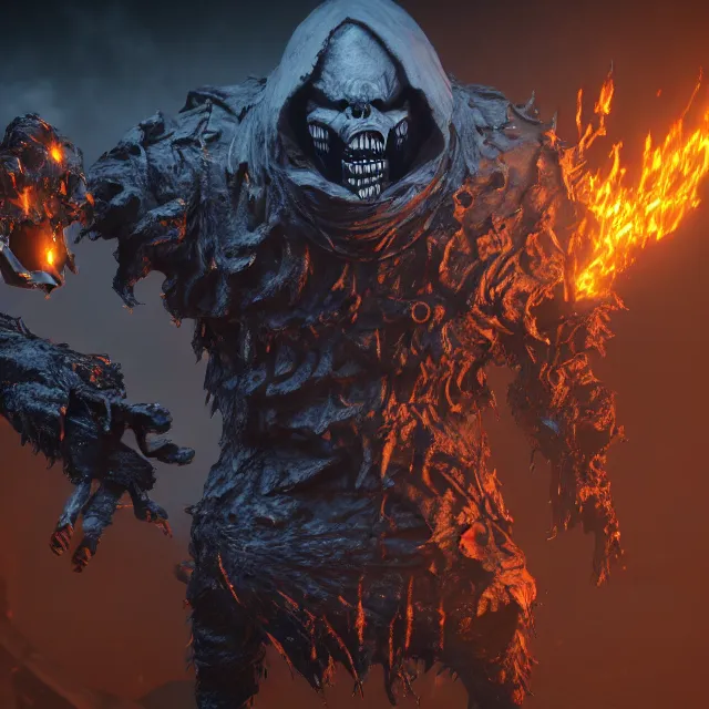 Sans Undertale as a dark souls boss, Stable Diffusion