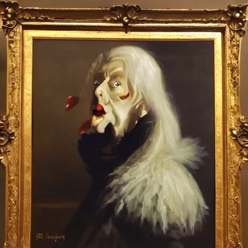 Prompt: oil painting portrait of (vampire) by hyacinthe rigaud, (Greg rutkowski) highly detailed fancy cake