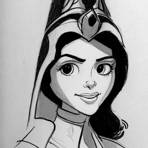 Image similar to milt kahl sketch of victoria justice as princess padme from star wars episode 3