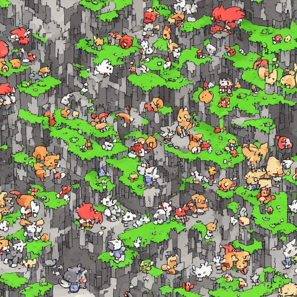 Image similar to mimiga village from cave story