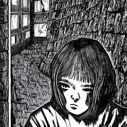 Image similar to literary nonsense by junji ito