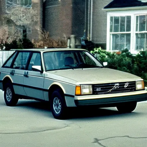 Image similar to photo volvo 240 as the new time machine in Back to the Future IV, movie still, 1990