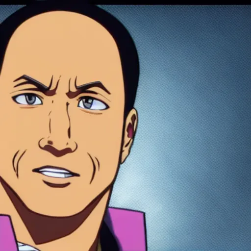 Prompt: Dwayne Johnson as an anime girl