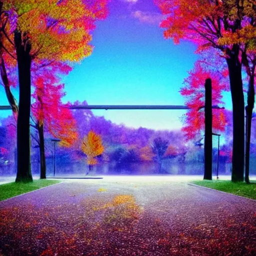 Image similar to “ synthwave autumn ”