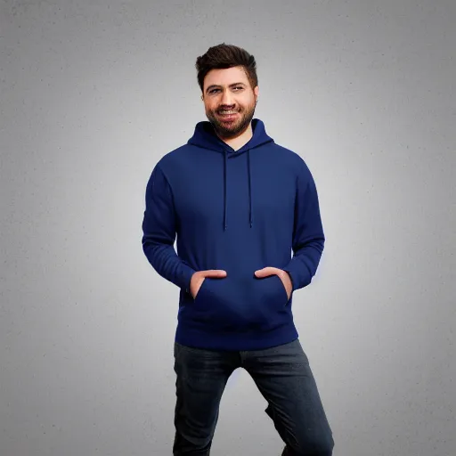 Prompt: handsome developer wearing a hoodie, 4k