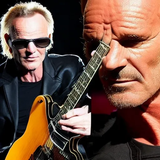 Image similar to a combination of sting, prince, bruce springsteen in one person