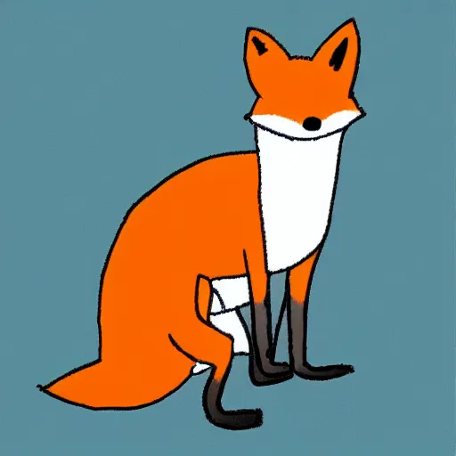 Prompt: a fox, poorly drawn using ms paint