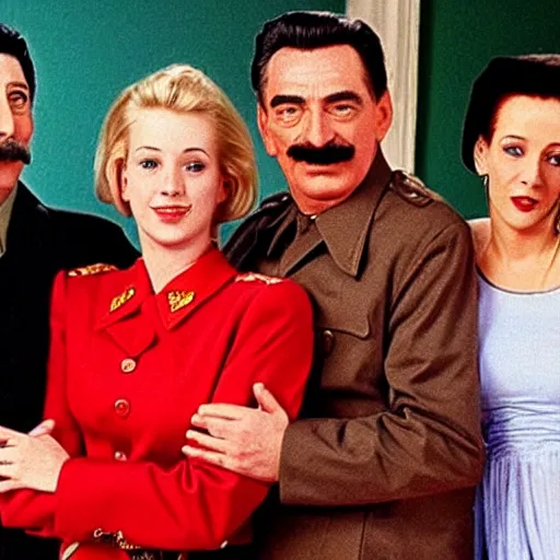 Image similar to A still of Stalin in the 1990s sitcom Friends