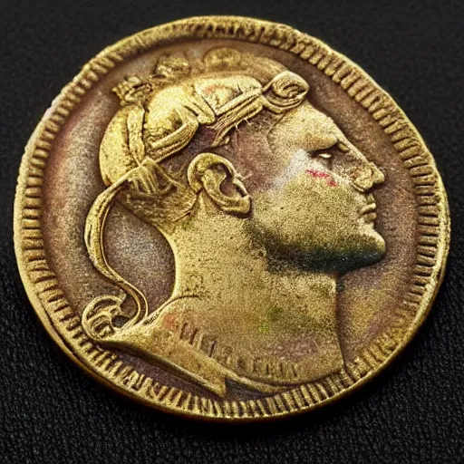 Image similar to antique Bitcoin coin from roman empire photo