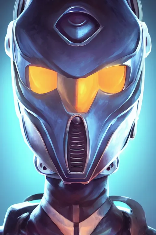 Image similar to epic mask helmet robot ninja portrait stylized as fornite style game design fanart by concept artist gervasio canda, behance hd by jesper ejsing, by rhads, makoto shinkai and lois van baarle, ilya kuvshinov, rossdraws global illumination radiating a glowing aura global illumination ray tracing hdr render in unreal engine 5