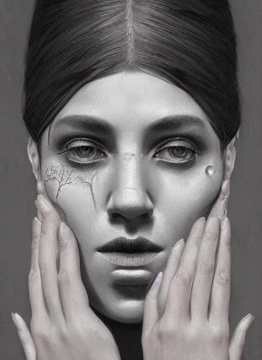 Image similar to portrait of david lynch symmetry!! machine parts embedded into face, intricate, elegant, highly detailed, digital painting, artstation, concept art, smooth, sharp focus, illustration, art by artgerm and greg rutkowski and alphonse mucha, 8 k