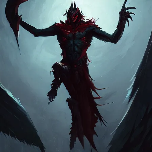 Image similar to aatrox as a nightbringer by greg rutkowski