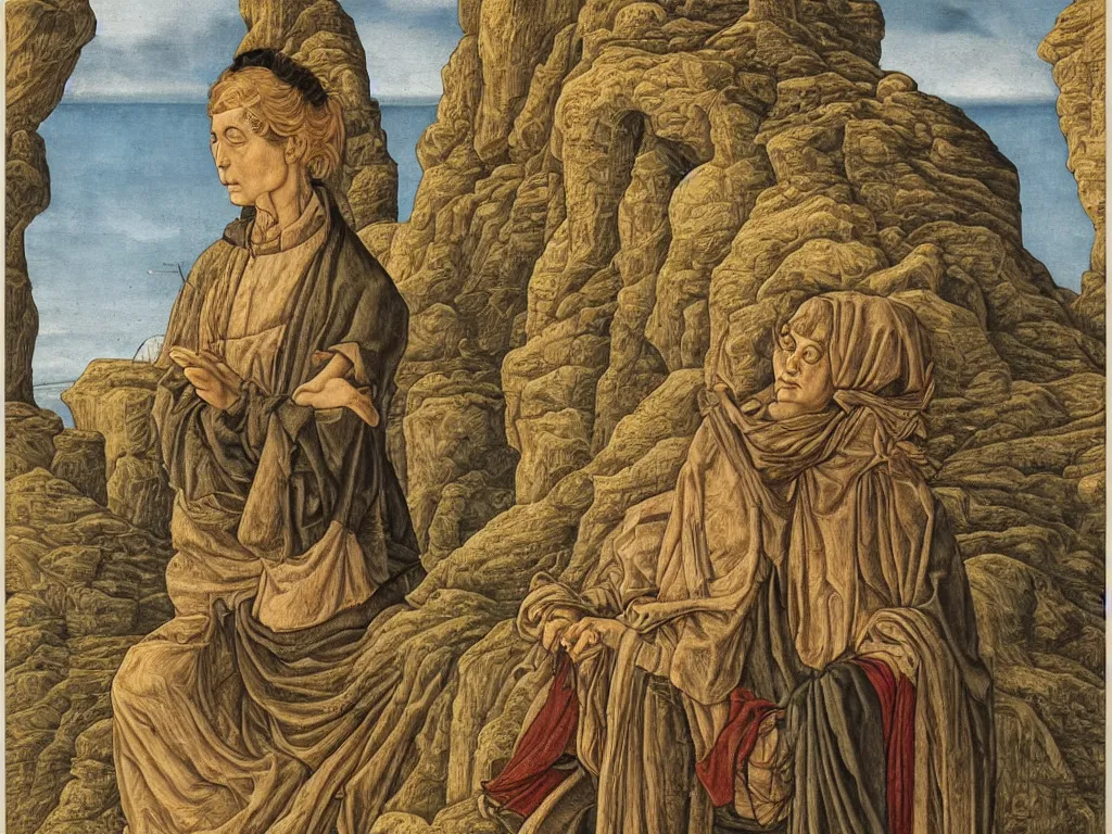 Image similar to a portrait of a character in a scenic environment by carlo crivelli