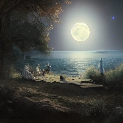 Image similar to The moonlight is the messenger of love, matte painting, concept art, 4k