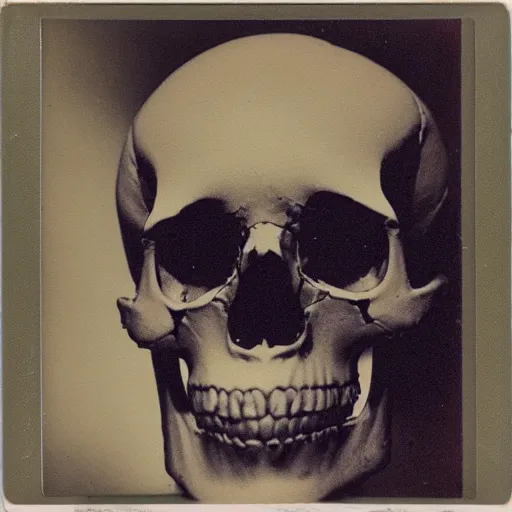 Image similar to polaroid of a human skull