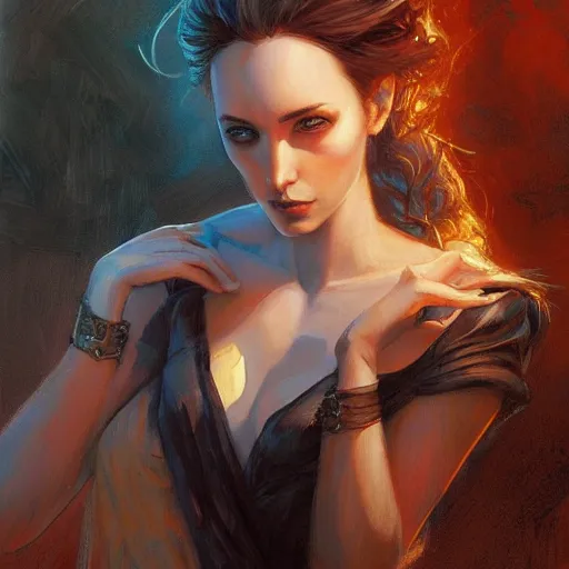 Prompt: a painting in the style of charlie bowater and in the style of donato giancola. smooth, sharp focus, fantasy, semi - realism.