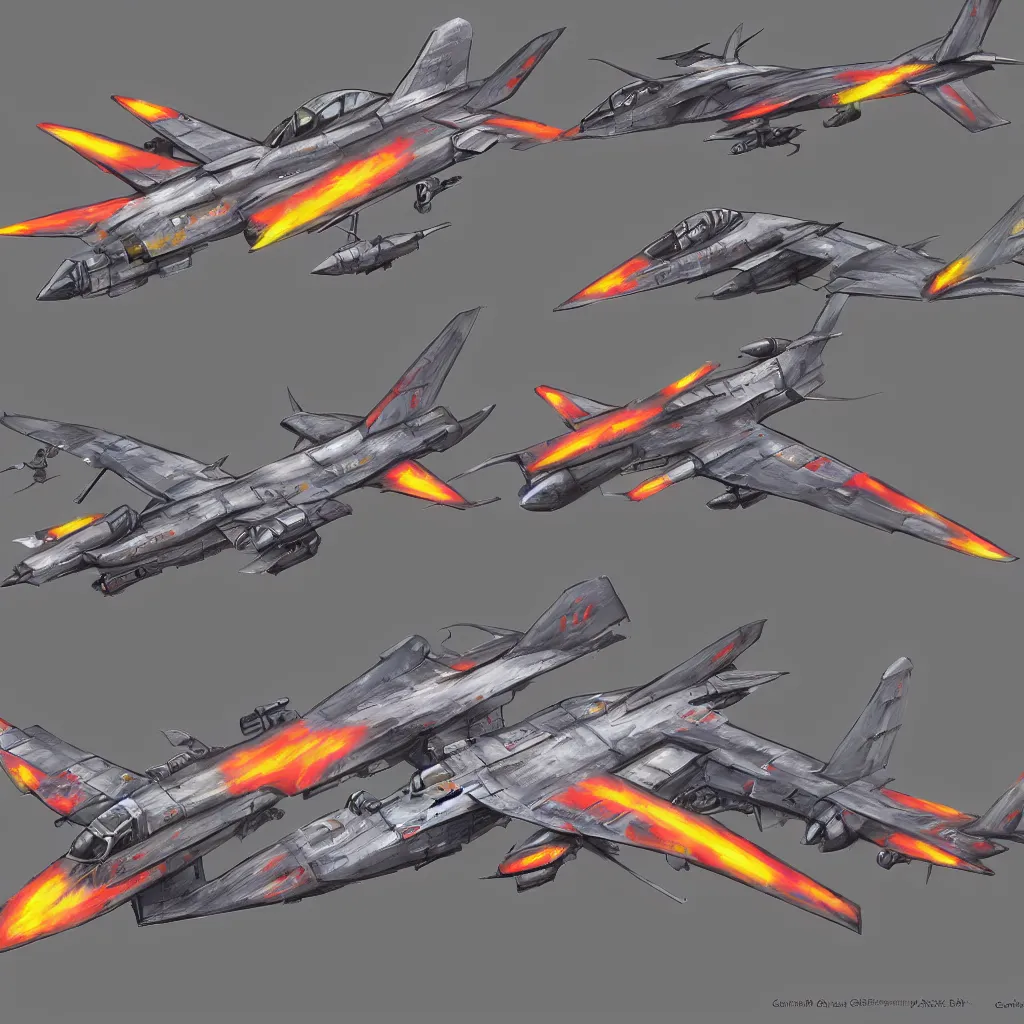 Prompt: combat airplane from the side concept art colorful by gurmukh basin