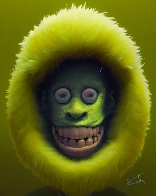 Image similar to highly detailed vfx portrait of a character of a tennis ball monster stephen bliss, chalk, unrealengine, greg rutkowski, loish, rhads, beeple, chalk, makoto shinkai and lois van baarle, ilya kuvshinov, rossdraws, tom bagshaw, basil gogos