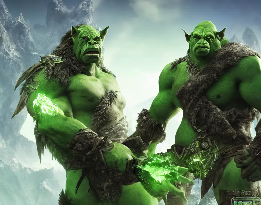 Prompt: green male orc warrior with crystal shards, beautiful graphics, fantasy artwork, very beautiful scenery, hd, hdr, ue 5, ue 6, unreal engine 5, cinematic 4 k wallpaper, 8 k, ultra detailed, by popular digital, details, beautiful image ever created, high resolution, artstation, award winning