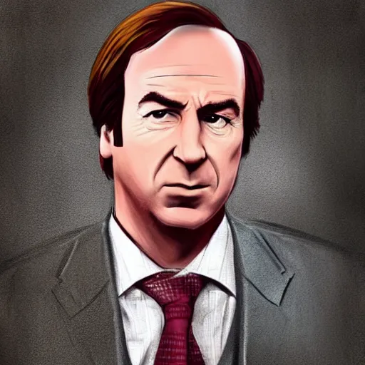 Prompt: Saul Goodman in the style of Nina Kogan