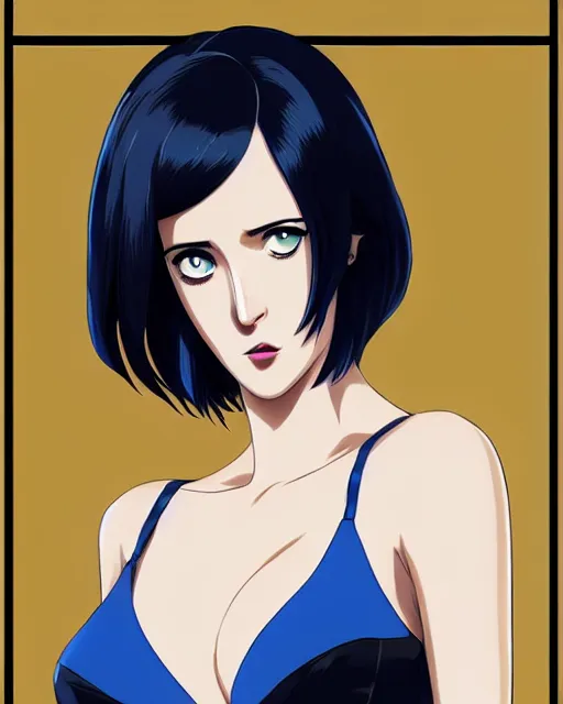 Image similar to portrait Anime as eva green casino royale bond girl, cute-fine-face, black-hair blue eyes pretty face, realistically shaded, Perfect face, fine details. Anime. casino royale, realistic shaded lighting by Ilya Kuvshinov, katsuhiro otomo, ghost-in-the-shell, magali villeneuve, artgerm, rutkowski, WLOP Jeremy Lipkin, Giuseppe Dangelico Pino, Michael Garmash, Rob Rey