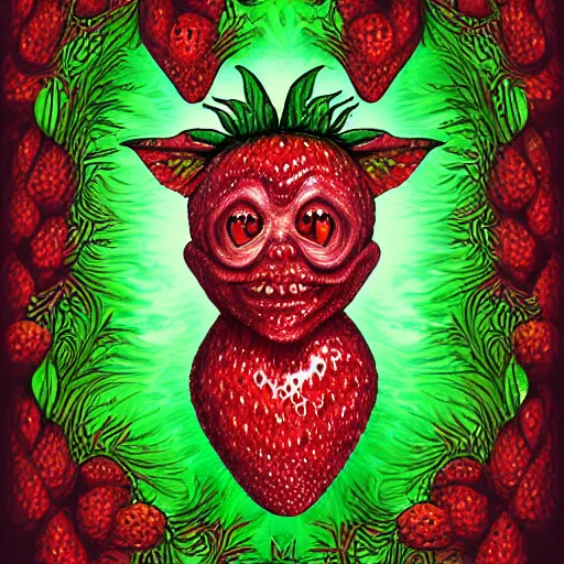 Prompt: strawberry goblin intricate digital painting