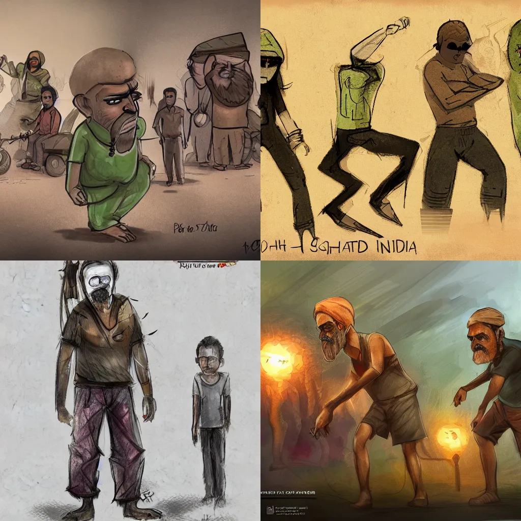 Prompt: seeds of hate growing in india, concept art