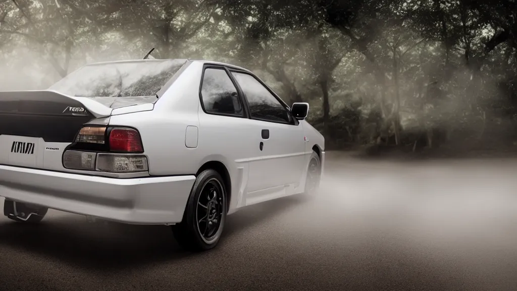 Image similar to toyota sprinter trueno 3 door gt - apex with pop up headlights, cinematic, nikon d 7 5 0, long exposure, white balance, 8 k, led, lumen global illumination, fog, ray tracing reflections, fxaa, rtx, post - production