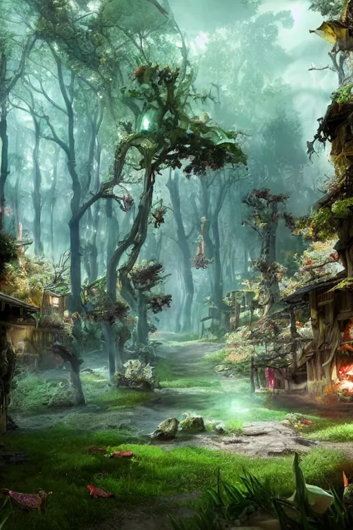 Image similar to a fancy candy forest, unreal engine, realistic, fantasy scenic, atmospheric