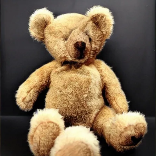 Image similar to teddy bear, donny darko style,