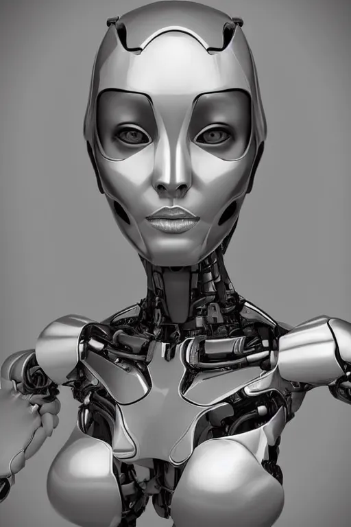 Image similar to robot with human face, female head, woman human face, human face realistic, human head, cyborg frame concept, cyborg by ales-kotnik, sci-fi android female