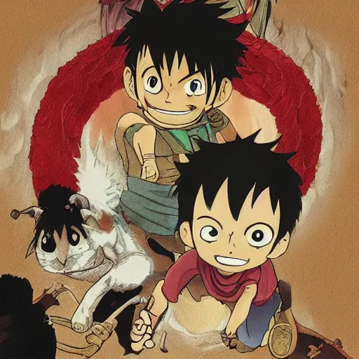 Image similar to luffy by studio ghibli