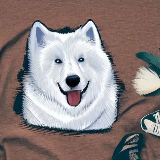 Image similar to samoyed graphic on t - shirt