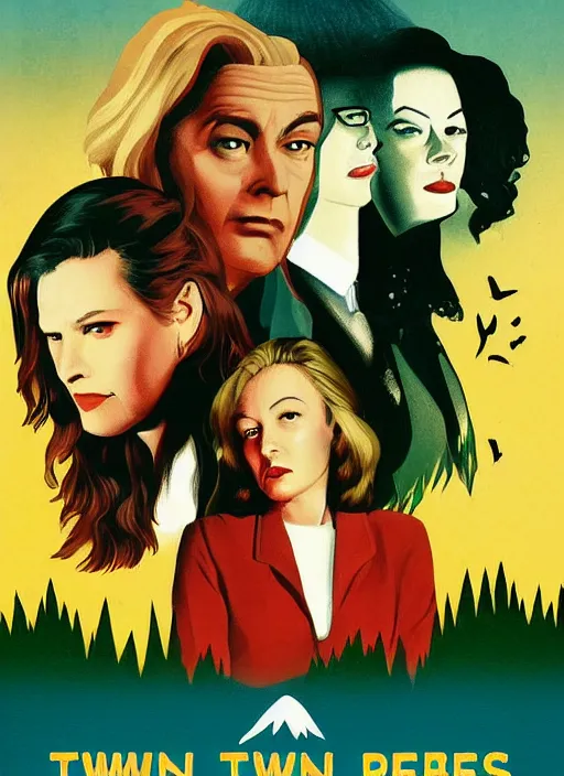 Image similar to twin peaks movie poster art by claire hummel
