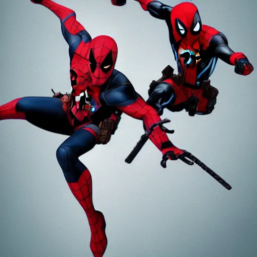 Image similar to Deadpool and Spider-Man together 4K quality