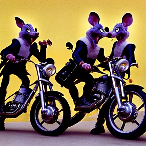 Image similar to uhd photorealisitc candid photo of the biker mice from mars, at the un, smashing. photo by annie leibowitz and steve mccurry