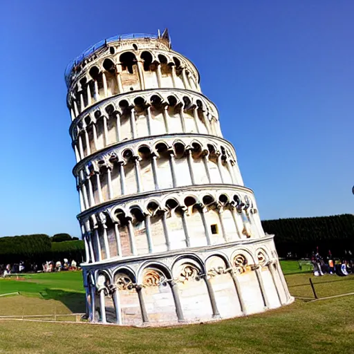 Image similar to a demolished and ruined leaning tower of pisa