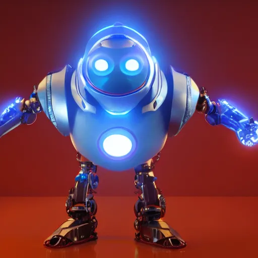 Prompt: a robot powered by blue flames in a Pixar Artstyle, ultra-detailed. Anime, pixiv, UHD 8K CryEngine, octane render