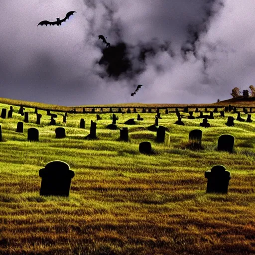 Prompt: spooky graveyard windows xp screensaver