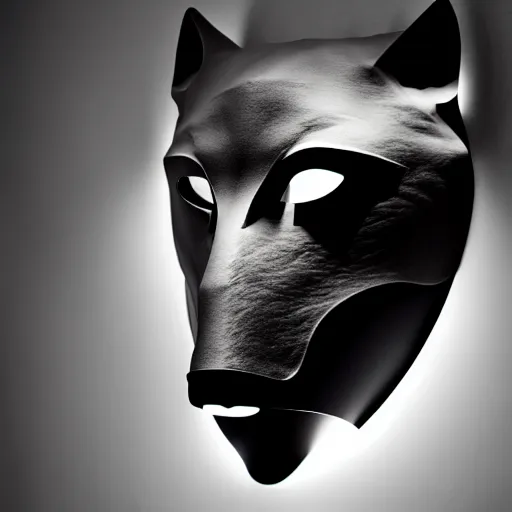 Prompt: mask of wolf, studio photo, lighting, soft lighting
