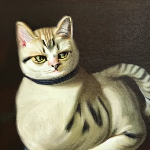 Image similar to an oil painting of cat general in the style of Rubens