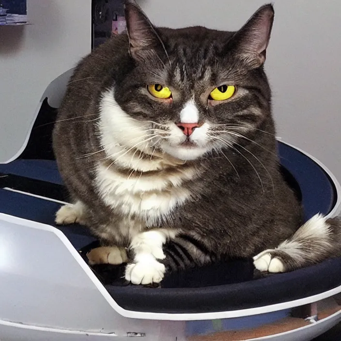 Prompt: shaquille o'neal cat hybrid in a hovercraft, 8 k,