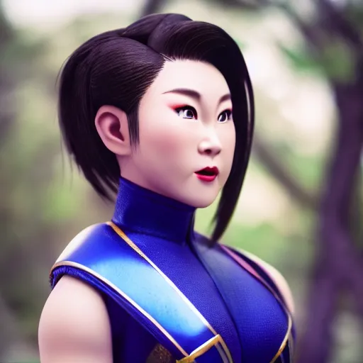 Prompt: film still of Chun-Li, sigma 85mm f/1.4, 4k, depth of field, high resolution, 4k, 8k, hd, full color