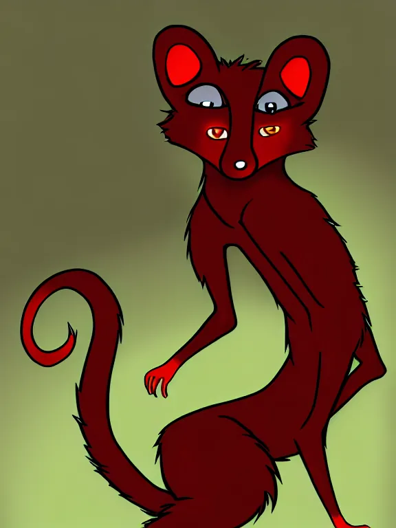 Prompt: furry - male - red - black - weasel - chaos theorist - fursona, uhd, ue 5, trending on weasyl