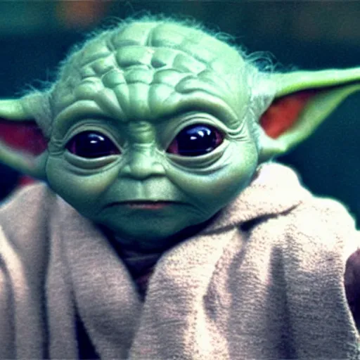 Image similar to Baby Yoda as Batman 4K quality super realistic