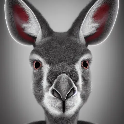 Prompt: anonymous as a kangaroo, award winning creature portrait photography, extremely detailed, artstation, 8 k, sensual lighting, incredible art, wlop, artgerm