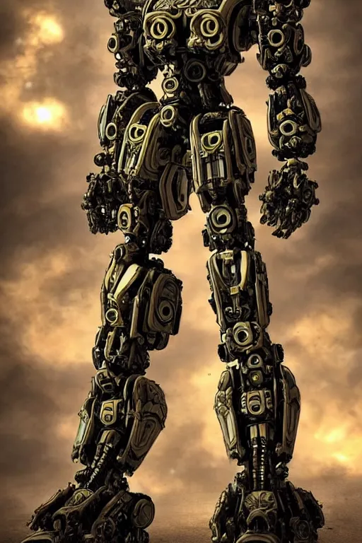 Image similar to cinematic still, intricate ornate humanoid mecha warrior,