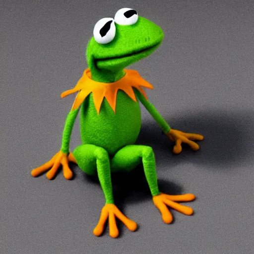 Image similar to kermit the frog in pixar movie style