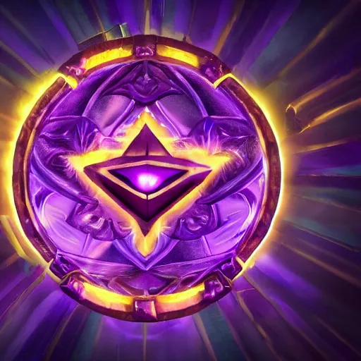 Image similar to purple magic mana symbol, powerful epic legends game icon stylized digital illustration radiating a glowing aura global illumination ray tracing hdr fanart arstation by ian pesty and katarzyna bek - chmiel