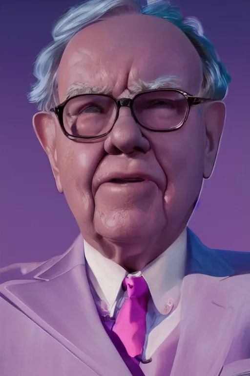 Image similar to warren buffet robotic clothes in the beach purple sun, pink lighting ultra realistic photorealistic highly detailed high quality, a stunningly, digital painting, artstation, concept art, smooth, sharp focus, illustration, art by artgerm and greg rutkowski and alphonse mucha 8 k